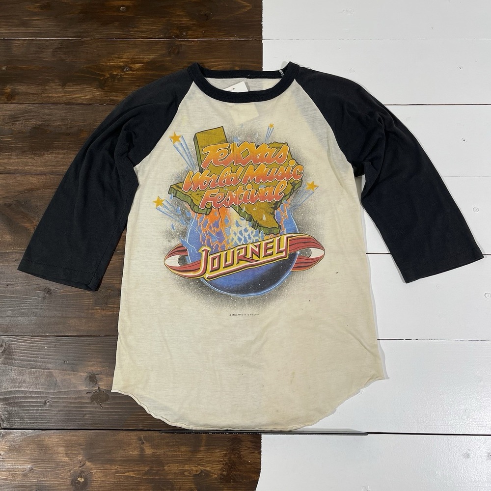 Vintage 80s Journey Texxas World Music Fest Concert T-Shirt